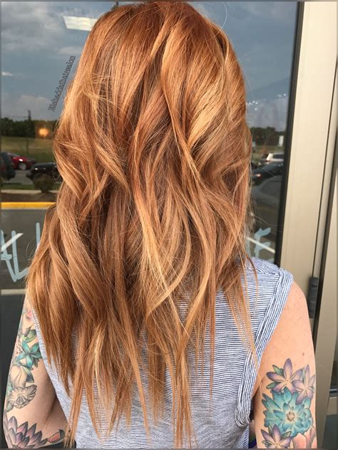 red balayage on brown hair|red with blonde balayage.